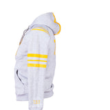 TDT Striped Hoodie - Gray/Mustard